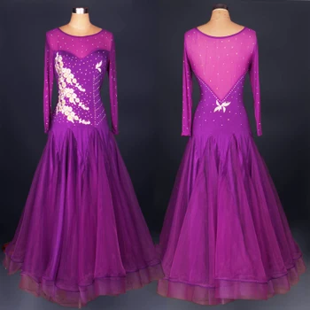 

violet royal blue Newest Excellent Ballroom Dance Competition Dress Tango Dress Waltz Dance Dress Ballroom Dancing skirt