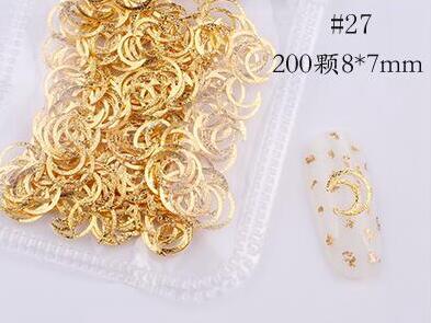 Mixed 3D DIY Hollow Metal Frame For Nail Art Decor Geometry Golden Tips DIY Nail Art Tools Fashion Nail Studs P3R#