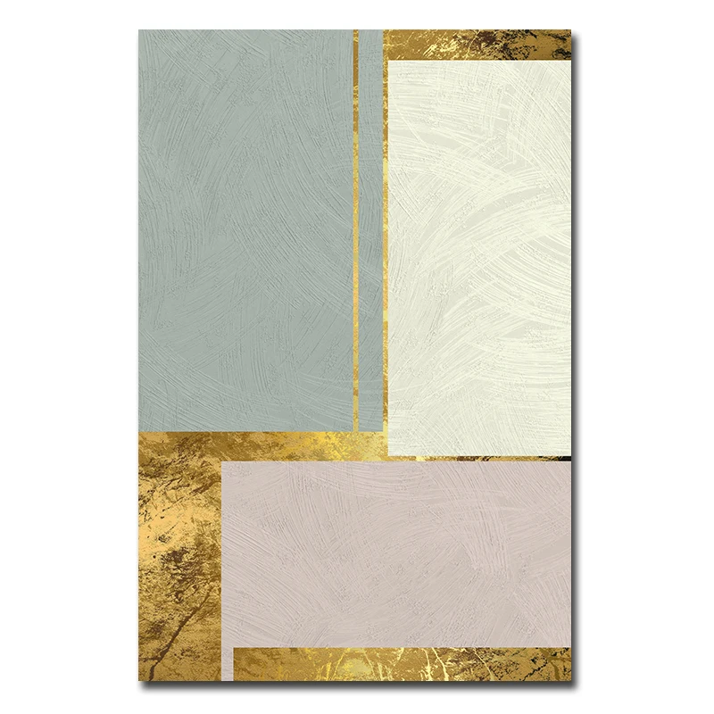 Nordic Gold Abstract Canvas Painting,Modern Abstract Art Poster and Print,Wall Pictures for Living Room Home Decor free shipping