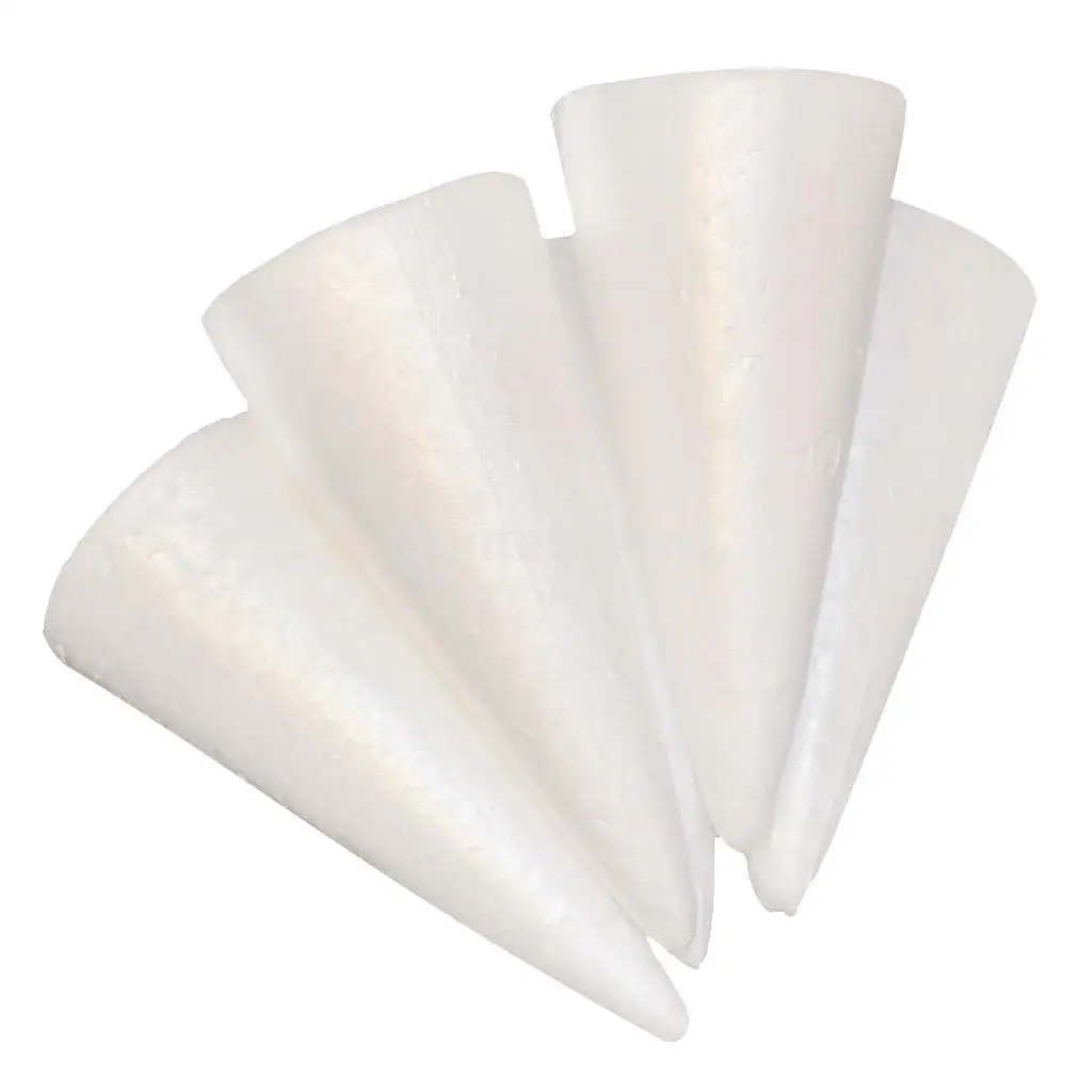 New Hot 5 Pieces Unfinished Blank DIY Christmas Tree Cone Shape Styrofoam Foam for Modeling Craft DIY 150mm Xmas Decoration