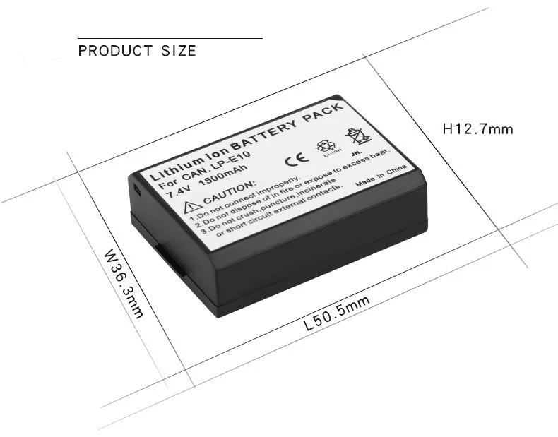Dinto 1 шт. LP-E10 LPE10 7,4 В 1500 мАч литий-ионная аккумуляторная батарея для камеры Canon KISS X50 EOS 1100D 1200D 1300D LP E10