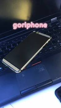 

24k Mirror Gold Back Cover Chassis Battery Door for iphone 6 rose gold crystal Middle Frame Rear Door with Logo