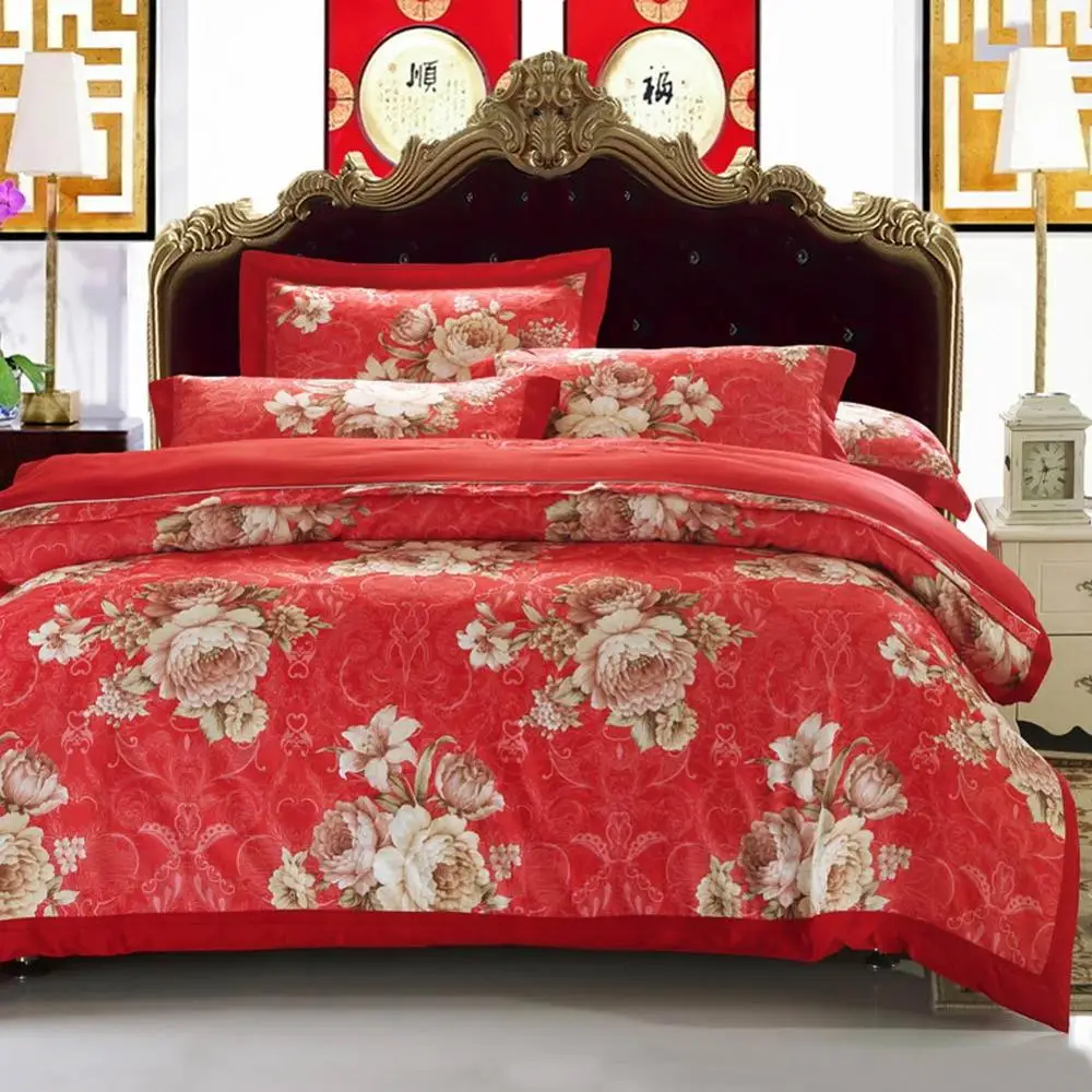 20192025 Розовый цветочный сад постельное белье размера Queen King size плоский лист вышивка пододеяльник набор шелковых хлопковых постельных принадлежностей - Цвет: 20192025