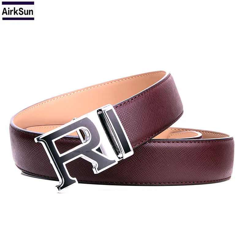 2017 free shipping Letter R Belt Unisex High Quality Genuine Leather