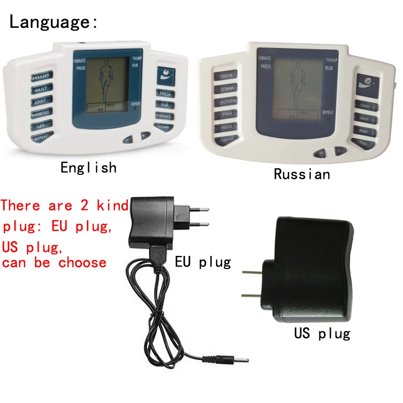 Russian & English Version Body Slimming Pulse Electronic Massage Tens Acupuncture Muscle Relax Massager Russian & English Version Body Slimming Pulse Electronic Massage Tens Acupuncture Muscle Relax Massager