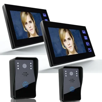 

7" Video Door Phone Intercom Doorbell with 2pcs 1000TVL Outdoor Security CCTV Camera + 2pcs Indoor Monitor