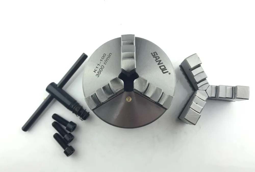 

NEW 3 Jaw Manual Lathe Chuck 100mm Self-Centering Chuck Three Jaws K11-100 Hardened Steel for Drilling Milling Machine