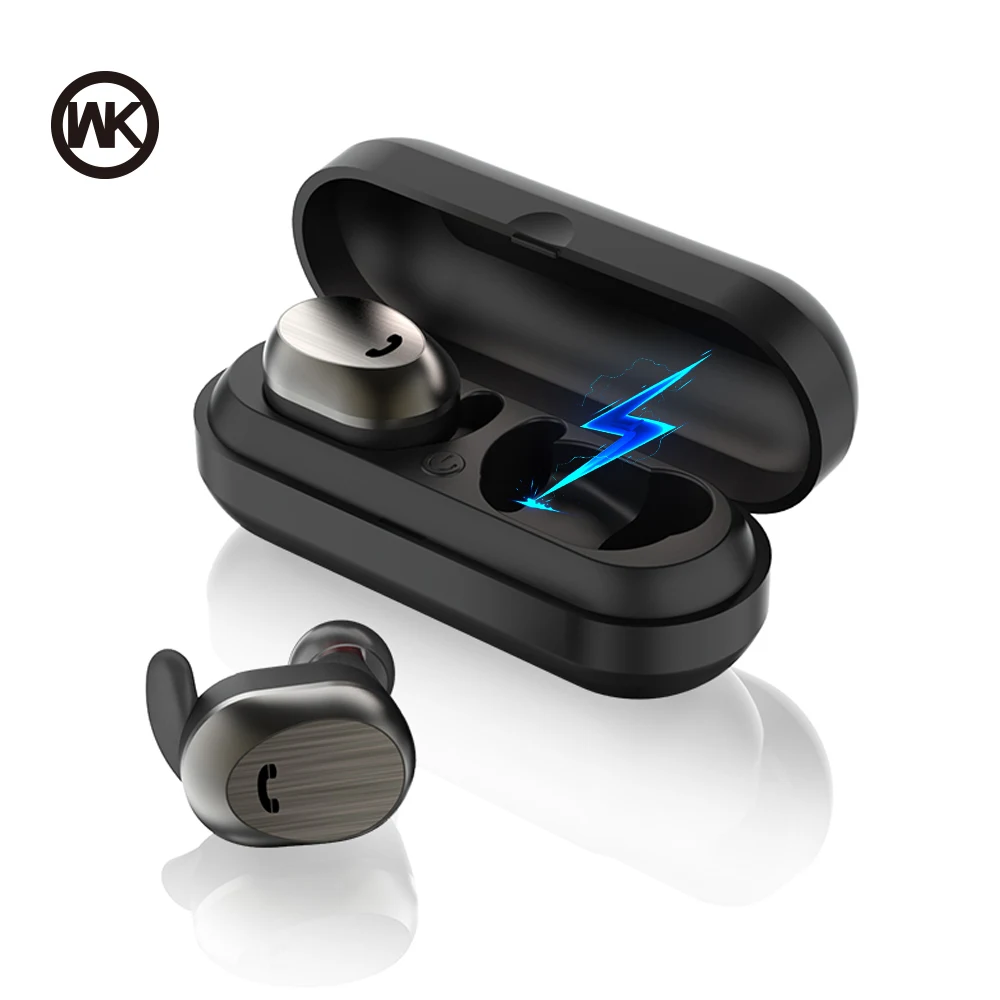 WK беспроводные наушники вкладыши TWS Bluetooth гарнитуры зарядным устройством мини 3D