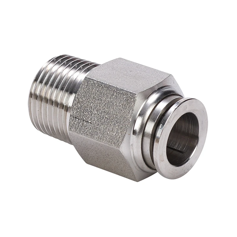 3pcs Stainless Steel 304 Push Fitting Male Connector BSP Thread 4mm 6mm