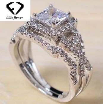 

S925 Sterling silver Diamond Wedding Ring for women Anillos De Ring Set Bizuteria Gemstone Cirle silver 925 jewelry for Women