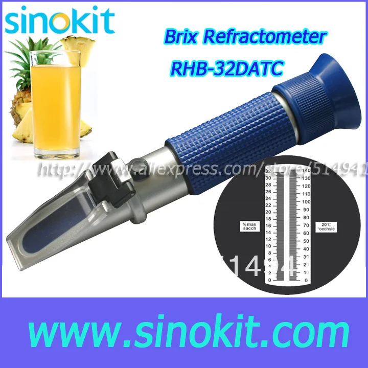 

Free Shipping Brix / Whine /Oe-Refractometer RHB-32DATC(Blue)