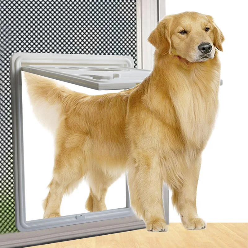 Lockable Magnet Control Pet Dog Cat Door for Screen Window Security Flap Gates Pet Tunnel Dog Fence Free Access Door for Home7