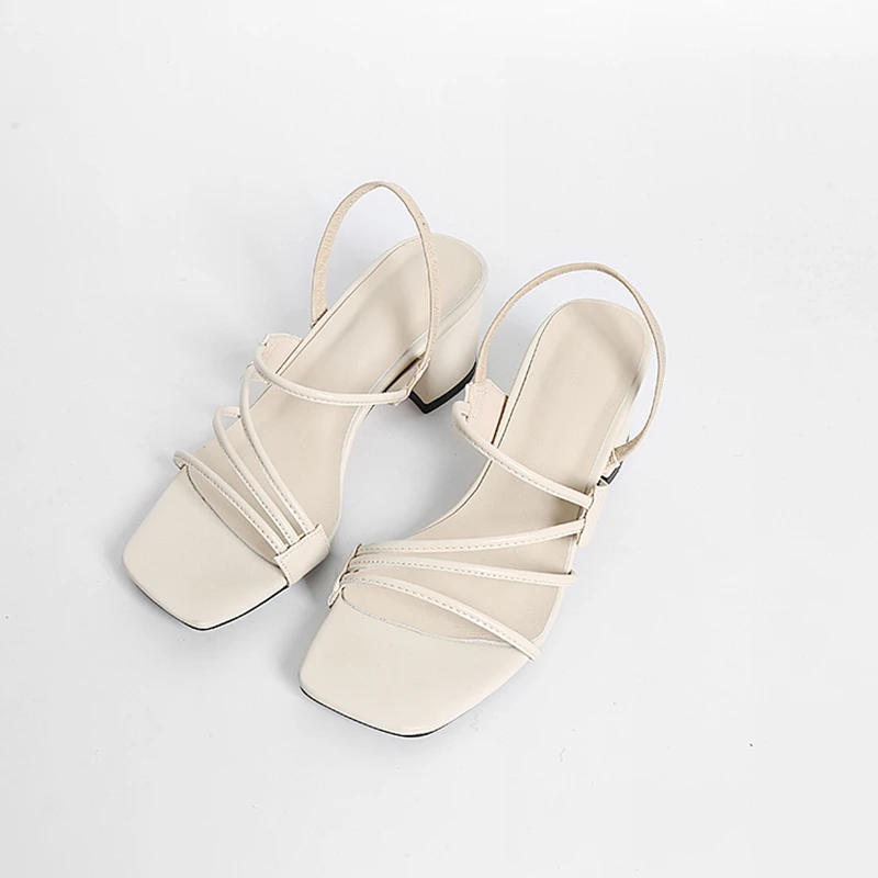 

Ladies gladiator sandals elegant fashion women black shoes high heels 2017 summer sheepskip leather open toe block heels size 4