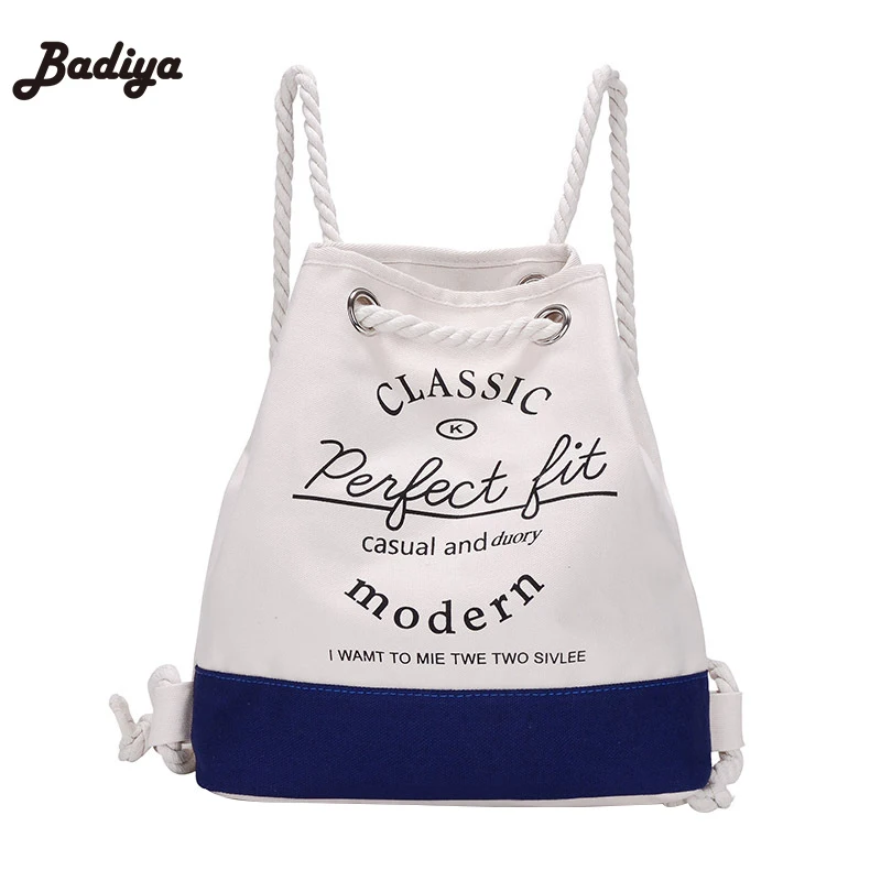 

Korean Style Mens Backpacks Man Women Harajuku Drawstring Bag Multi Function Canvas String Backpack Environment Bookbags