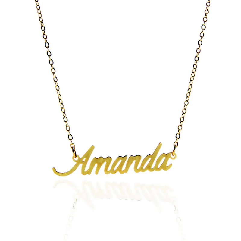 Customized Name Necklace Women Gold Color Nameplate Necklace " Amanda