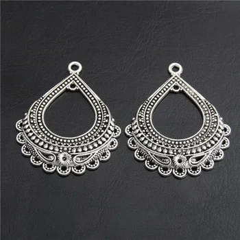 

8pcs Silver Color Drop Shape Chandelier Connector Charm Pendant For Earrings DIY Accessory Jewelry Making A2818