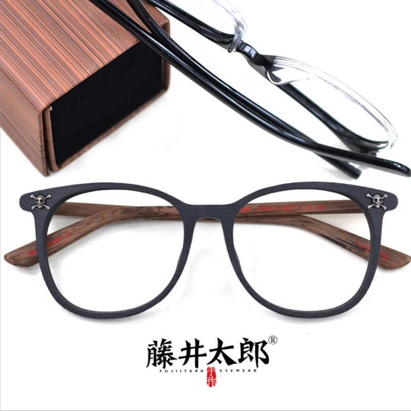 

TARO FUJII Spectacle Frame Eyeglasses Men Women Vintage Acetate Myopia Computer Optical Clear Lens Eye Glasses Frame Male FT8872