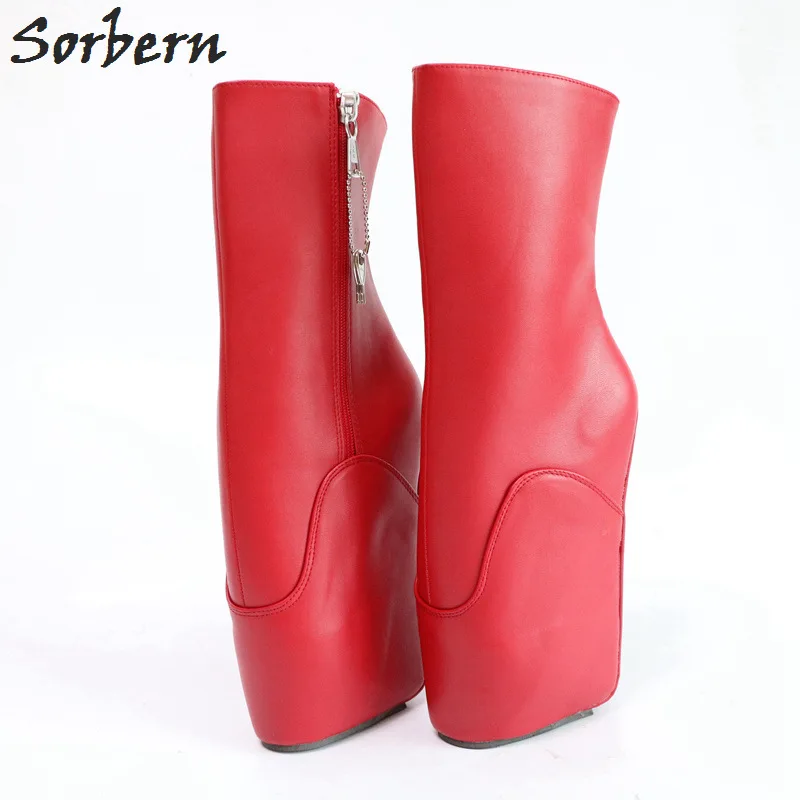 red wide fit ankle boots