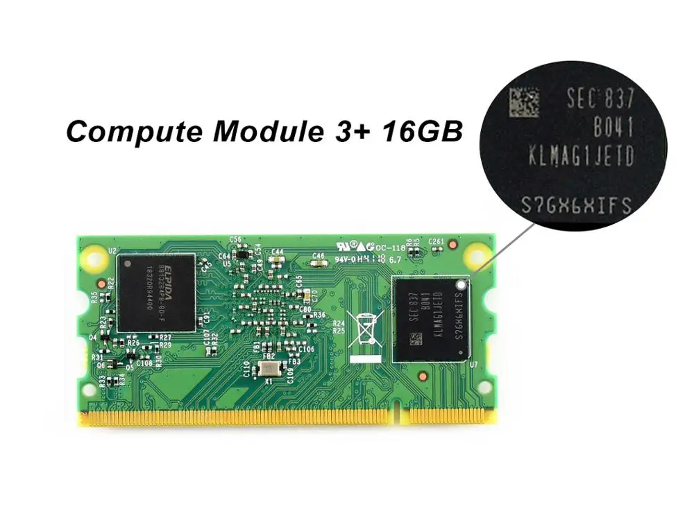  Raspberry Pi Compute Module 3+ Lite/8GB/16GB/32GB 1GB RAM 64-bit 1.2GHz BCM2837B0 200PIN SODIMM con