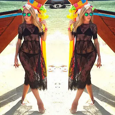 black see through swimsuit cover up