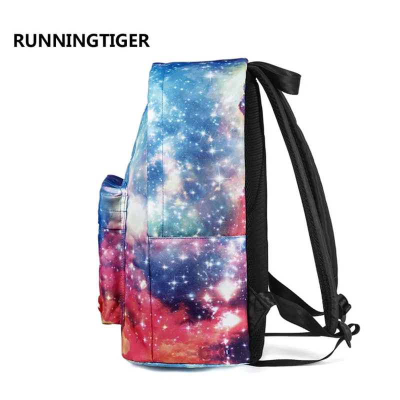 RUNNINGTIGER 2018 новые детские школьные ранцы Galaxy/Universe/рюкзак с космическим принтом для