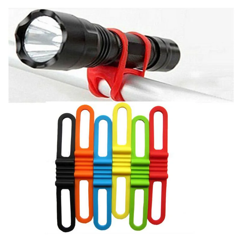 Cheap Hot Portable Cycling Light Holder Bicycle Handlebar Silicone Strap Phone Fix Strap Tie Rope Bike Lamp Flashlight Holder Bandages 0