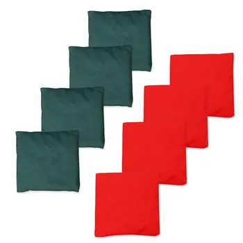 

Weather Resistant Cornhole Bean Bags Set Of 8—Red+Green