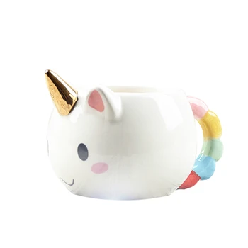 

3D Licorne Ceramic Coffee Mug Cup Children Girl Boy Cute Creative Unicorner Hand-pain Mug Gift Color 350 ML Cartoon Unicornio