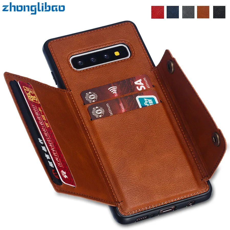 

Fundas S10e Card Holders Wallet Case for Samsung S10 S9 S8 Plus A6 A7 J4 J6 Plus 2018 A10 A20 A30 A40 A50 A70 M10 M20 M30 Coque