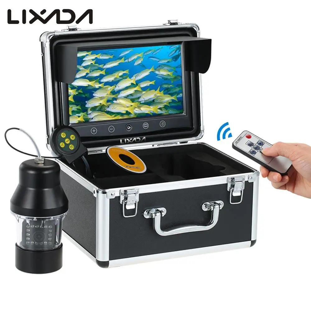

Lixada Fish Finder 18 LEDs Underwater Fishing Camera with Touch Buttons 9 Inch Large Color Screen 360 Degree Rotating Camera