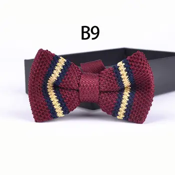 

TOP fashion knitted bowtie Wedding party knitting bow ties high quality double layer butterfly