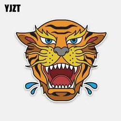YJZT 15,5 см * 14 см забавное животное тигр с широким ртом ПВХ стикер автомобильный наклейка Графический 5-0430