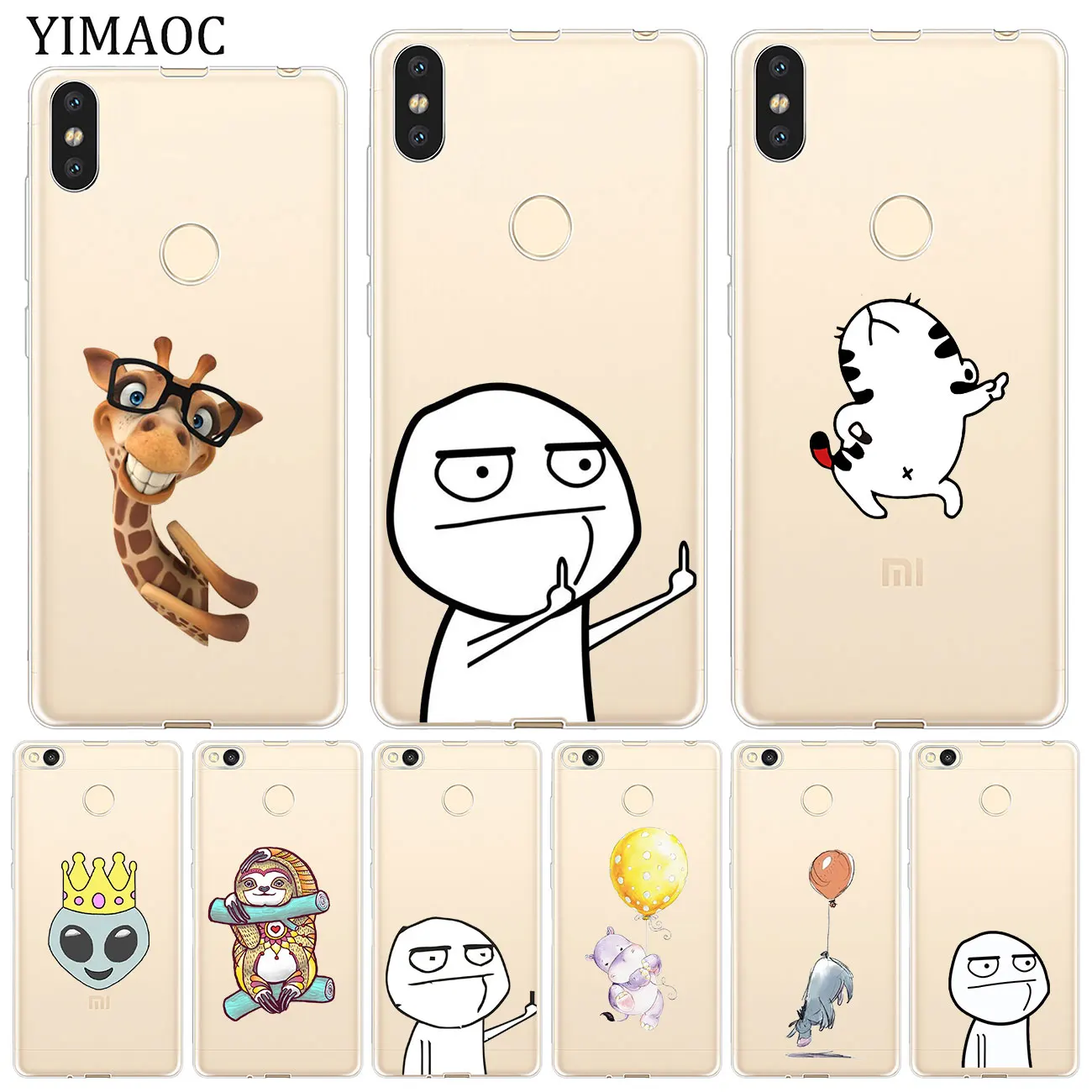 

YIMAOC meme face Middle Finger Lovers Soft Case for Xiaomi Mi 9 9T CC9 CC9E A3 Pro 8 SE A2 Lite A1 MiX 2S MAX 3 pocophone f1