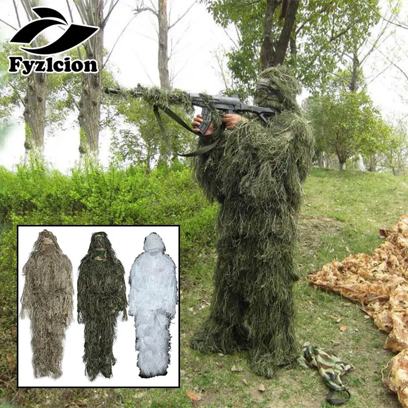 Охота Лесной Камуфляж Снайпер Ghillie костюм слепой снайпер прицел крепление камуфляжная одежда 3D Камуфляж Дерево Стенд Набор