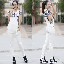 Джинсовые комбинезоны, джинсы, женские комбинезоны, Длинные повседневные Комбинезоны, обтягивающие, белые, синие