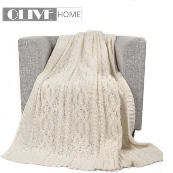 

Battilo Sequin Soft Cable Knit Luxury Chenille Throw Blanket, 50" W x 60" L