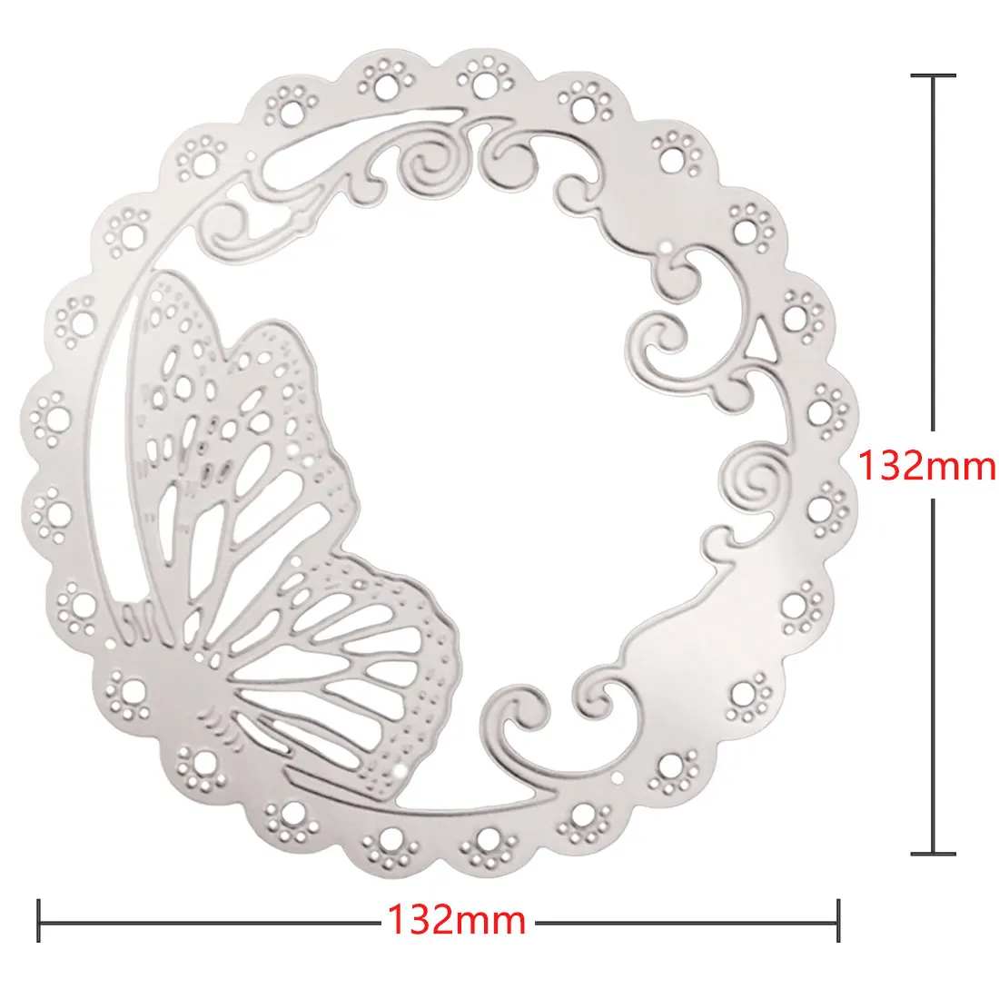 1 шт., круглая рамка, кружевная кромка, металлическая бабочка, трафареты для вырезания, для ручной работы, бумажные карты, скрапбукинг, альбом, декоративное тиснение
