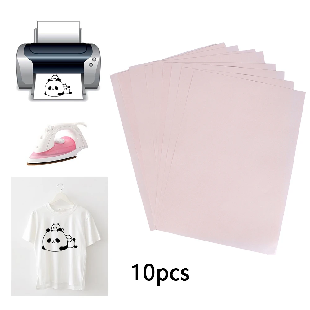 10Pcs A4 Heat Transfer Paper for DIY T Shirt Painting Iron On Paper for ...