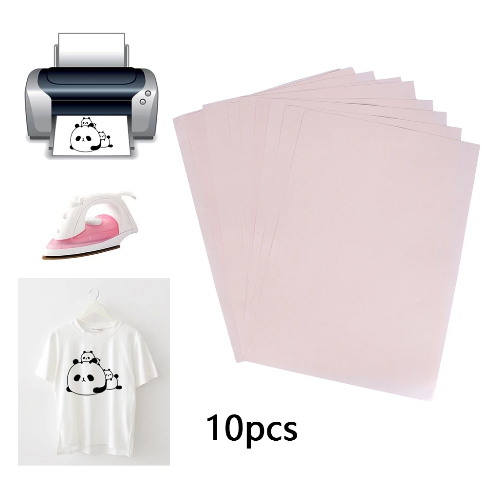 10Pcs A4 Heat Transfer Paper for DIY T Shirt Painting Iron On Paper for