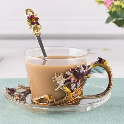 Кофе чашки пара творческих Кофе чашки набор ложка чашки, блюдца Кофе чашка набор