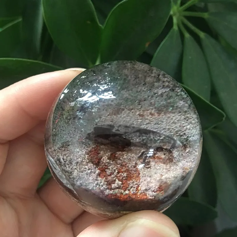 

Free Shipping 4.3cm Beautiful Polished Natural Quartz Phantom Crystal Ball Sphere For Decoration MJP 2 2