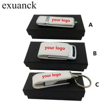 Пользовательский логотип компании подарок 2,0 флэш-накопитель 4 ГБ 8 ГБ 16 ГБ 32 ГБ кожаные usb-накопители бизнес-памяти флэш-накопитель(более 30 шт бесплатный логотип