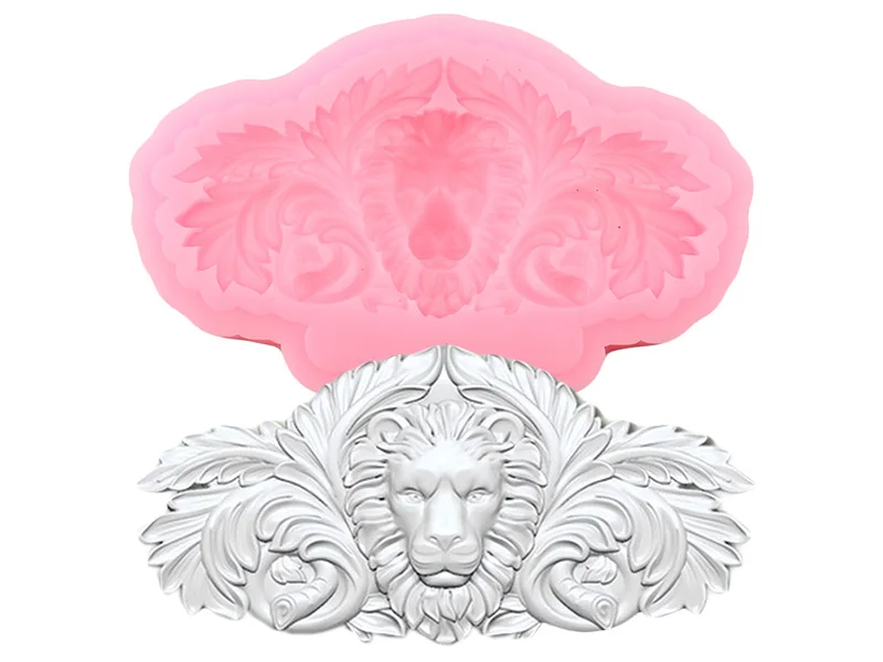 3D голова льва силиконовая форма животные рельеф формы Помады инструменты для украшения торта Полимерная глина форма для шоколадных конфет