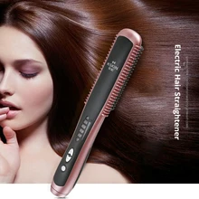 2 в 1 профессиональный Керамический выпрямитель для волос гребень KD388A электрические щипцы для завивки выпрямители против ожогов Уход за волосами инструмент для укладки волос