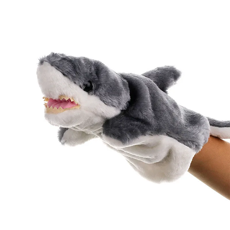 

cartoon Animal Hand Puppet shark Puppet Dolls Plush Hand Doll Story Telling early education Learning Baby Toys Puppets