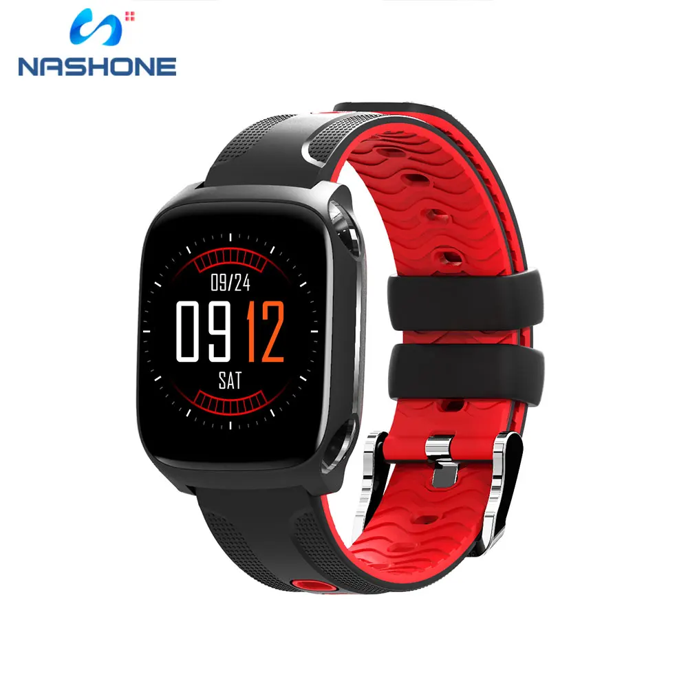 Nashone IOS Android Смарт часы с пульсометром Bluetooth мужские спортивные водонепроницаемые