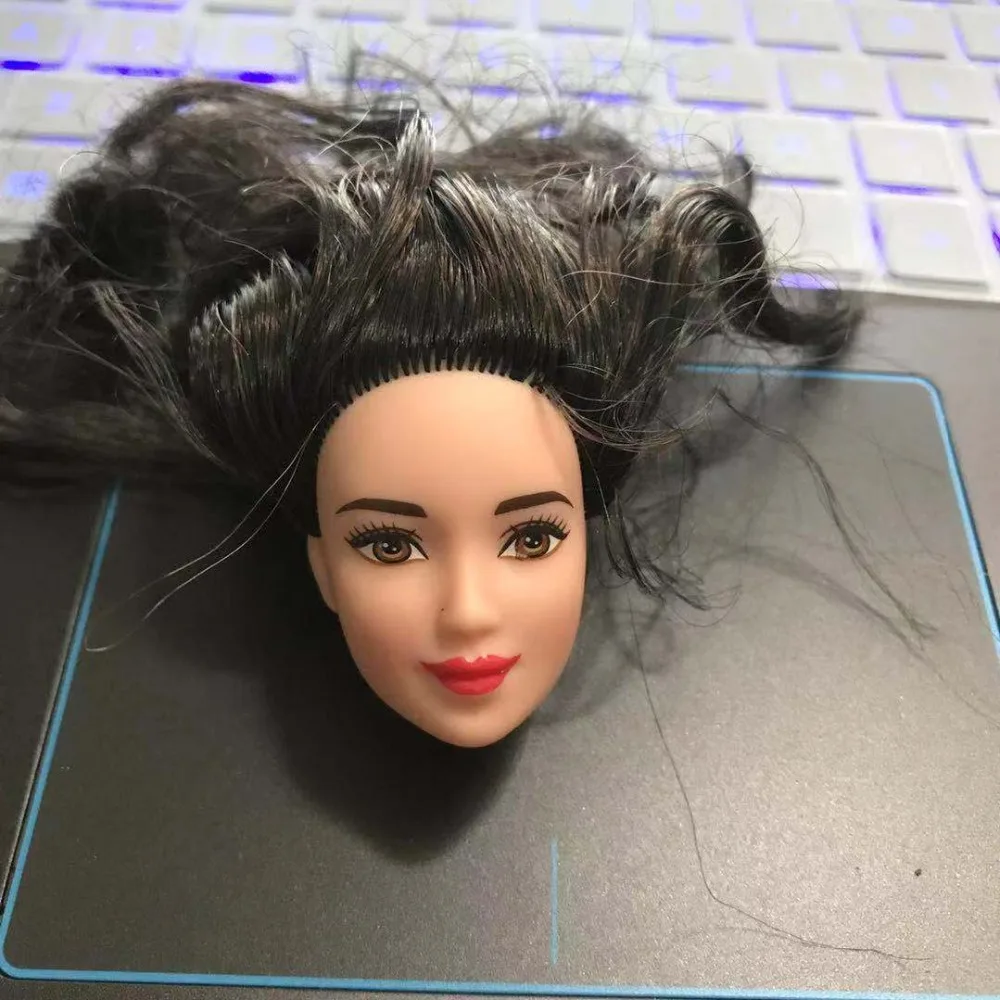 Новая голова куклы с темно-коричневыми кудрявыми волосами Аксессуары для Bratz куклы DIY микс-стиль девушка игрушка мода
