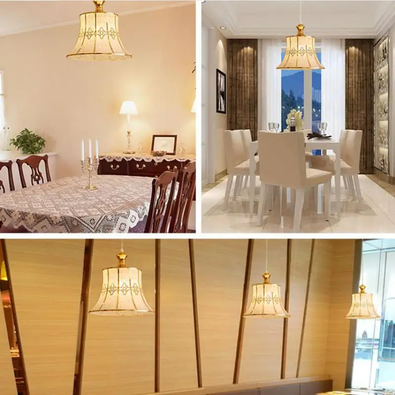 Gold Led Dressing Room Pendant Lamp With Acryl Shade Bedroom