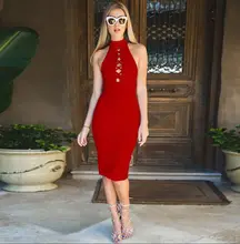 2017 Summer Sexy Fashion Sleeveless Halter Women dress Vestido Sheath Solid dress female Women Pick Hip Pencil Club dresses 2XL