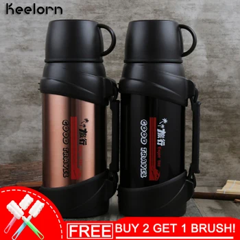 

Keelorn 2000ml Stainless Steel Vacuum Flasks Thermoses Cup Double Large Capacity Portable Outdoor Sport Thermal Vacuum Cup
